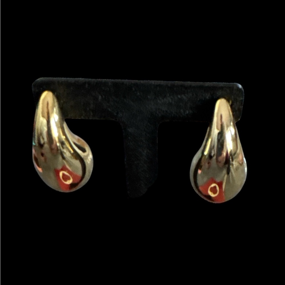 Teardrop Gold Toned Earrings Fashion Jewelry NWOT - Picture 2 of 5